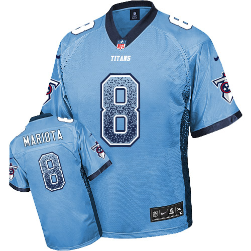 Men's Elite Marcus Mariota Nike Jersey Light Blue - #8 Drift Fashion NFL Tennessee Titans